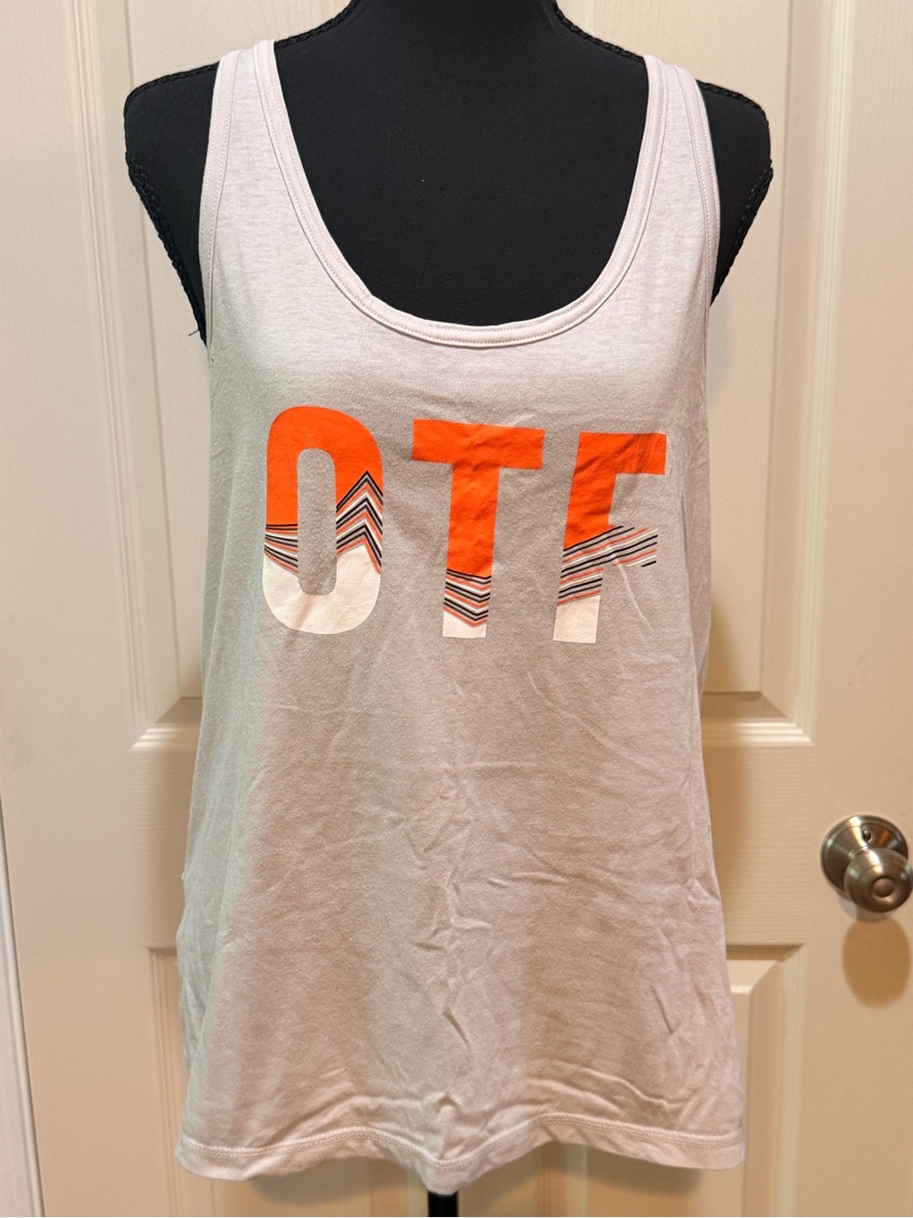 Orangetheory White Tank Top with Orange Graphic OTF